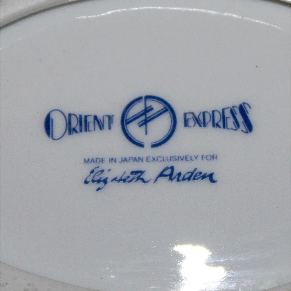 Elizabeth Arden Orient Express Soap Dish Porcelain Swan blue gold Japan